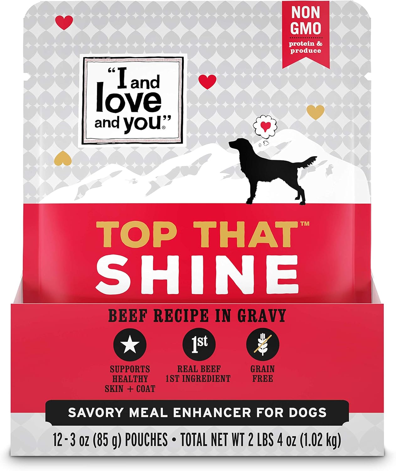 I And Love And You grain free wet dog food topper pack of twelve packaging