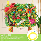 Woven seagrass mat with starfruit and loofah details