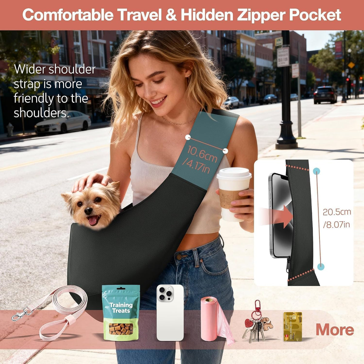 Yudodo crossbody pet bag side profile