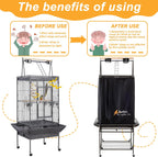 Perfitel breathable bird cage cover fold detail