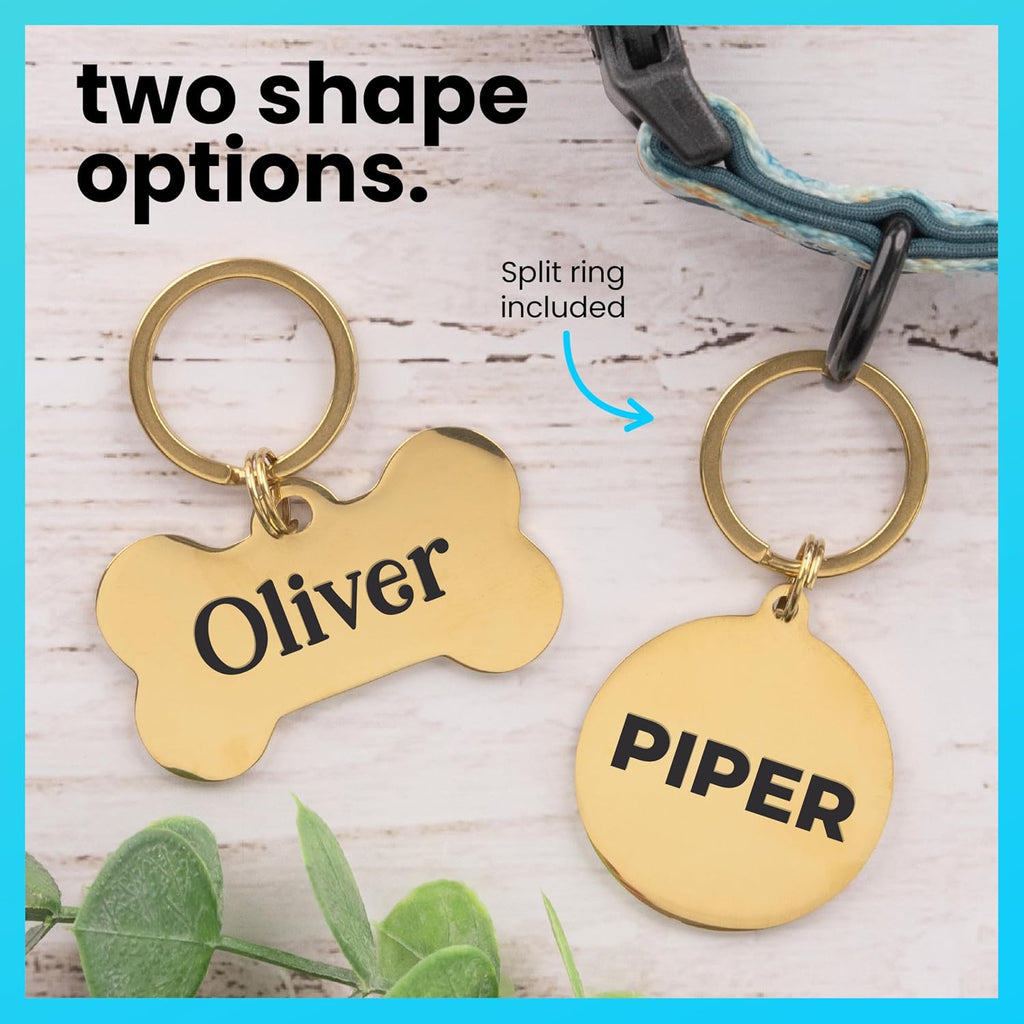 ExcelMark elegant gold plated customized identification tag for large dog breeds