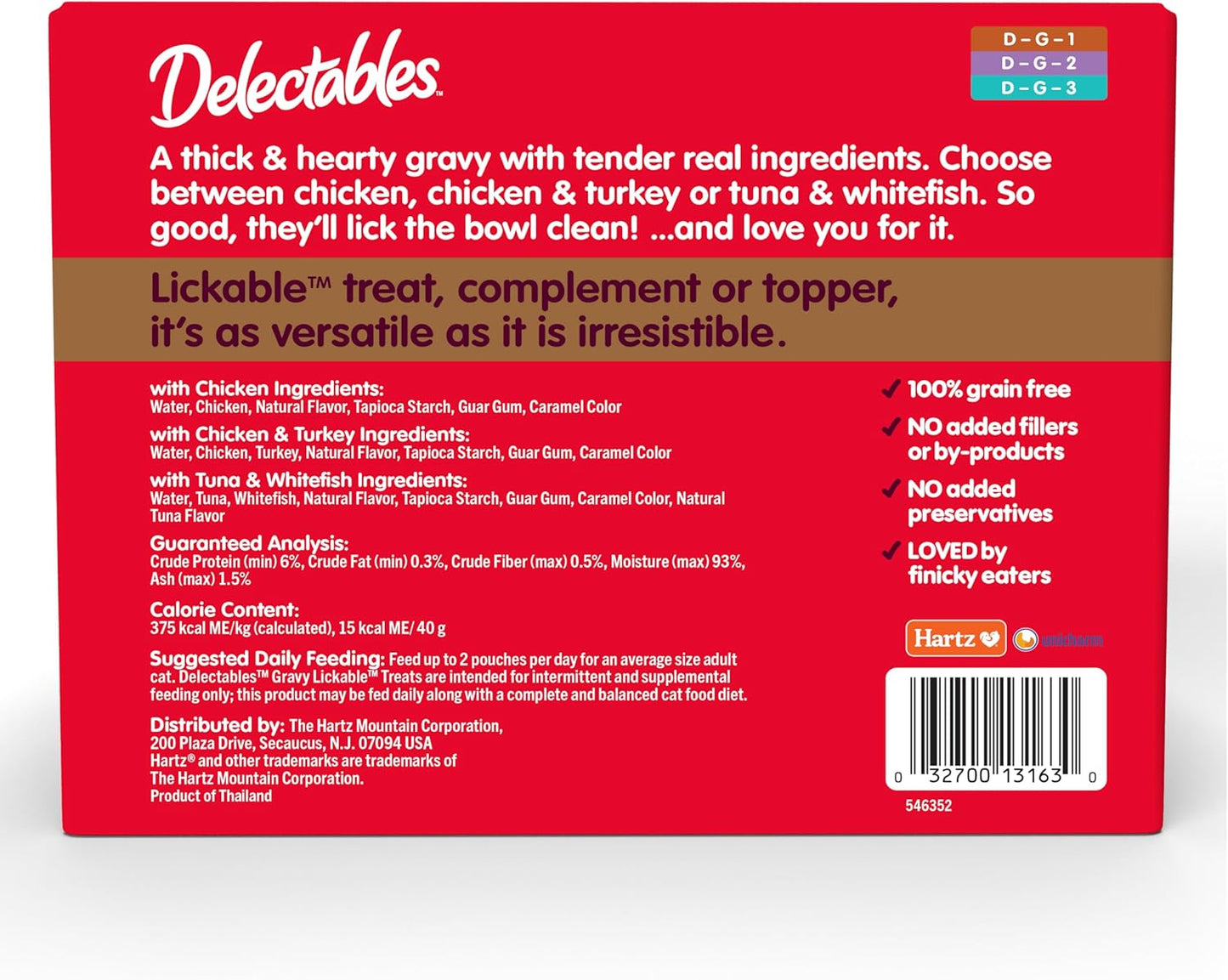 Healthy grain free cat treat variety pack by Delectables showing flavor selection