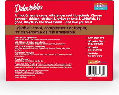 Healthy grain free cat treat variety pack by Delectables showing flavor selection