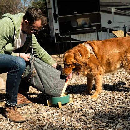 FXW travel kibble storage bag roll-top detail