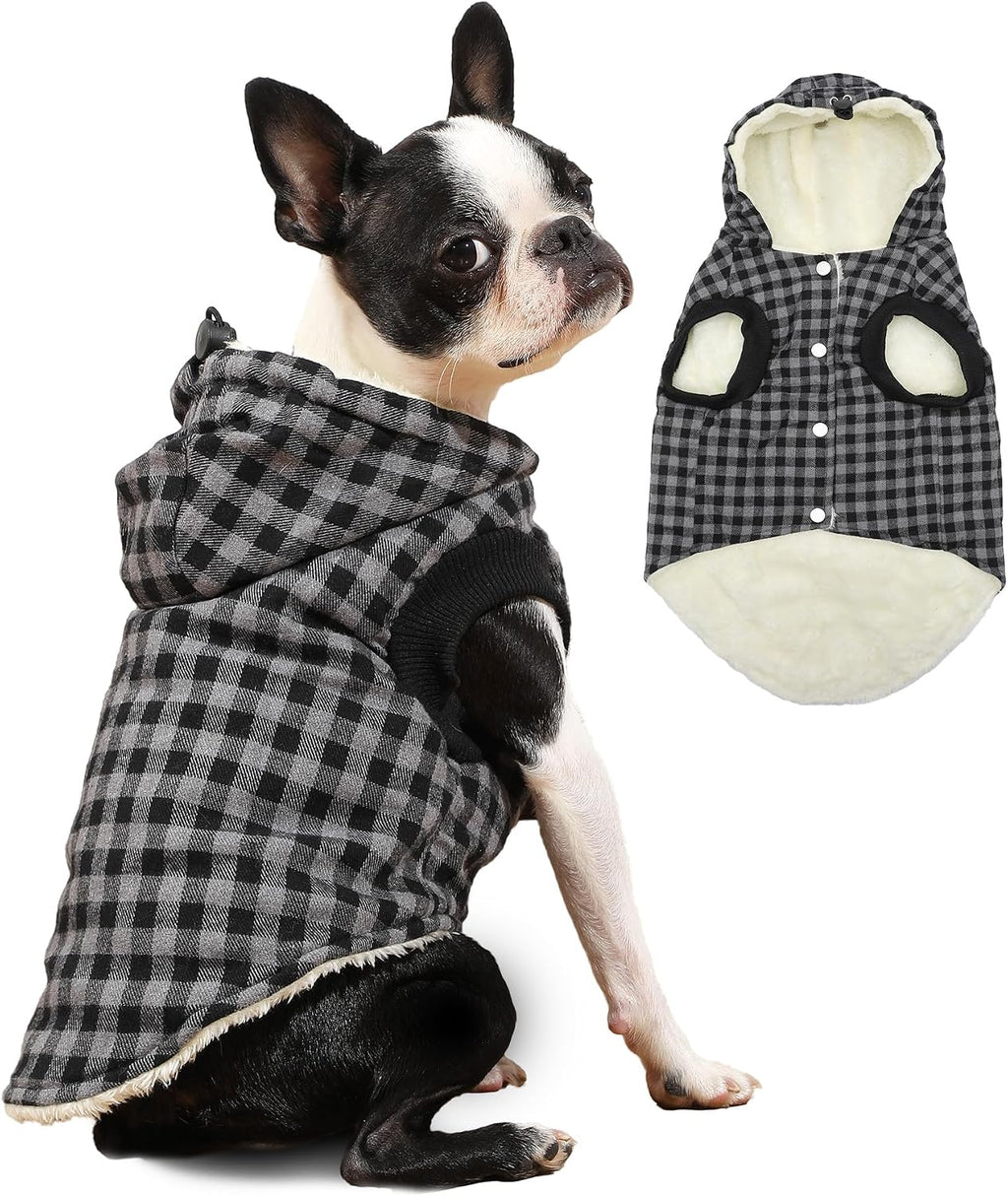 Vecomfy Fleece Lining Extra Warm Dog Hoodie in Winter,Small Dog Jacket Puppy Coats with Hooded,Red S - Image 14