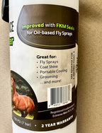 ExtremeMIST fly spray bottle with premium FKM seals designed for oil based equine treatments