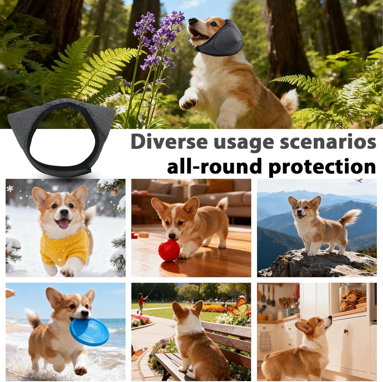 Adhiper dog earmuffs demonstrating comfortable fit