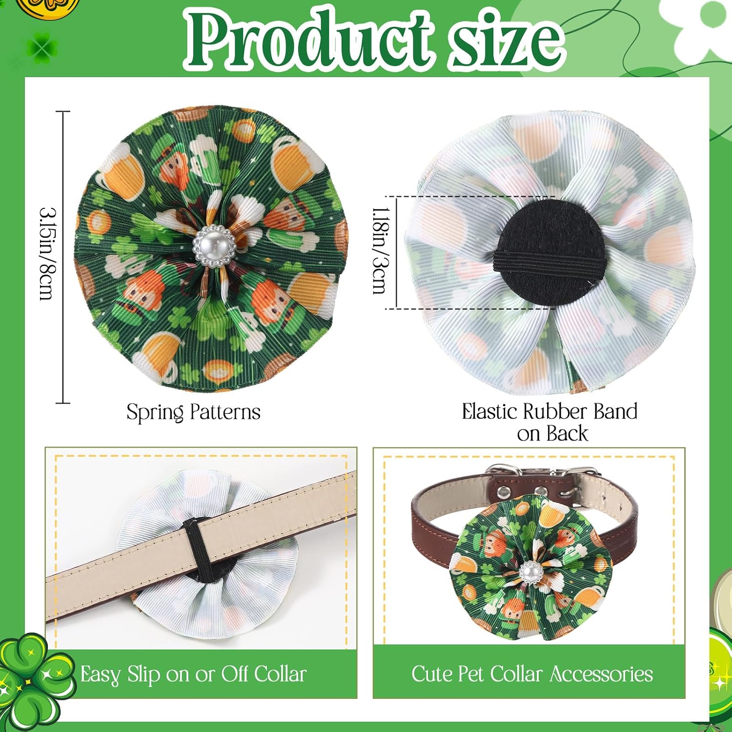 Sweetude puppy bows slides attachment close up highlighting the premium threaded ribbon material