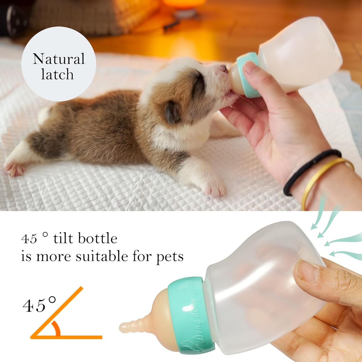 Doggiema 150 ml pet bottle with precision liquid dosage syringes.