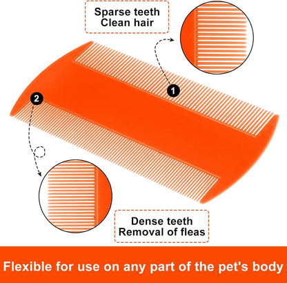 Molain, 12 Pieces Flea Lice Combs Cat Dog Grooming Comb, Double Side, Plastic, for Pet Owners, Unisex, All Hair Types, White, Green, Light Blue, Dark Blue, Orange, Pink - Image 4