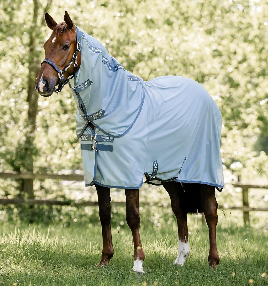 Detail of Horseware Amigo front leg arches and closure system.