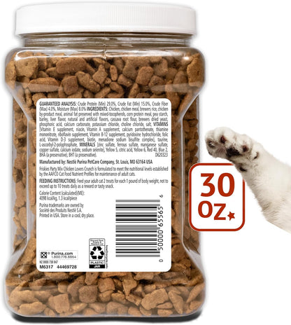 Purina Friskies Party Mix Gravy-LiciousCrunch Chicken and Gravy FlavorsCat Treats - 30 oz Canister - Image 11