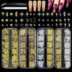 Silpecwee 4000 piece 3D metal nail art charms set front view