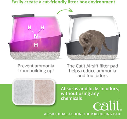 Catit Airsift replacement filters for household pet odor reduction and clean indoor air
