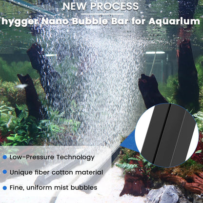 Hygger aquarium bubble curtain generating ultra fine mist bubbles in fish tank