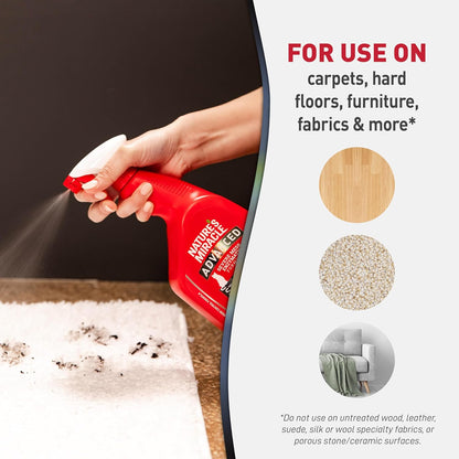 Nature's Miracle advanced cat stain and odor spray showcasing the red trigger spray mechanism.