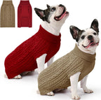 Dog Sweater 2 Pack for Small Dogs, Size S, Pink & Purple | Stretchy cable knit turtleneck, machine washable, high belly cut, comfy winter fit for Chihuahua, Maltese - Image 9