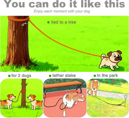 Premium imported heavy-duty long leash for outdoor backyard pet training.