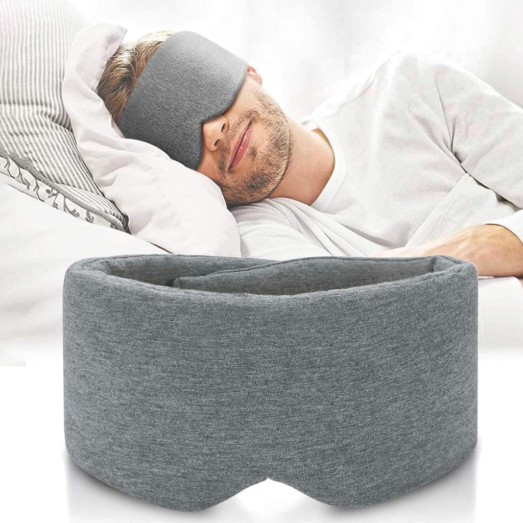 FRESHME Cotton Sleep Eye Mask front view showing gray modal fabric