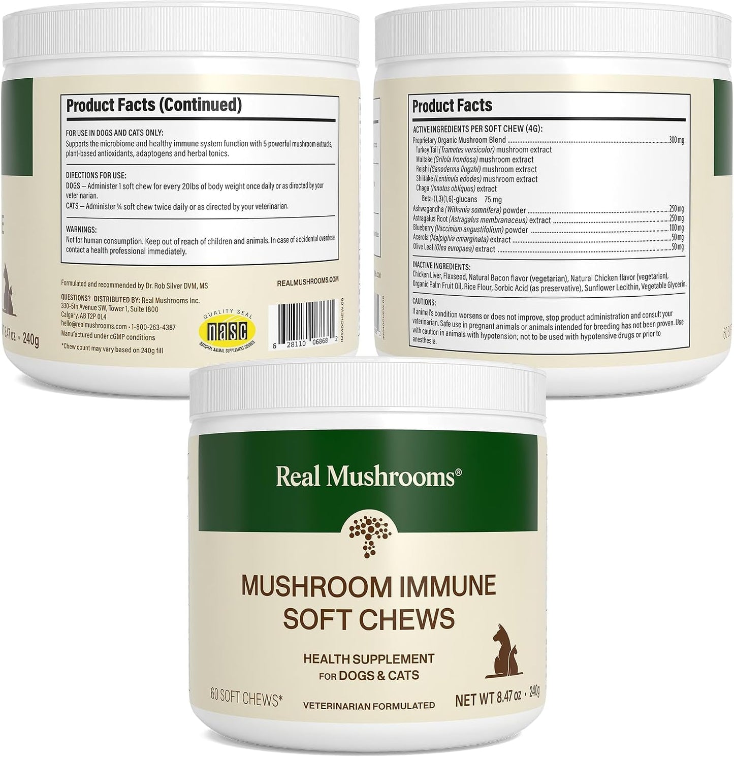 Real Mushroom Immune Pet Chews - For Daily Digestive & Immune Health - Mushrooms for Dogs & Cats Functional Treat - Mushroom Supplement for Dogs & Cats - 1 to 4 Chews For All Breeds & Sizes (60 Count) - Image 9
