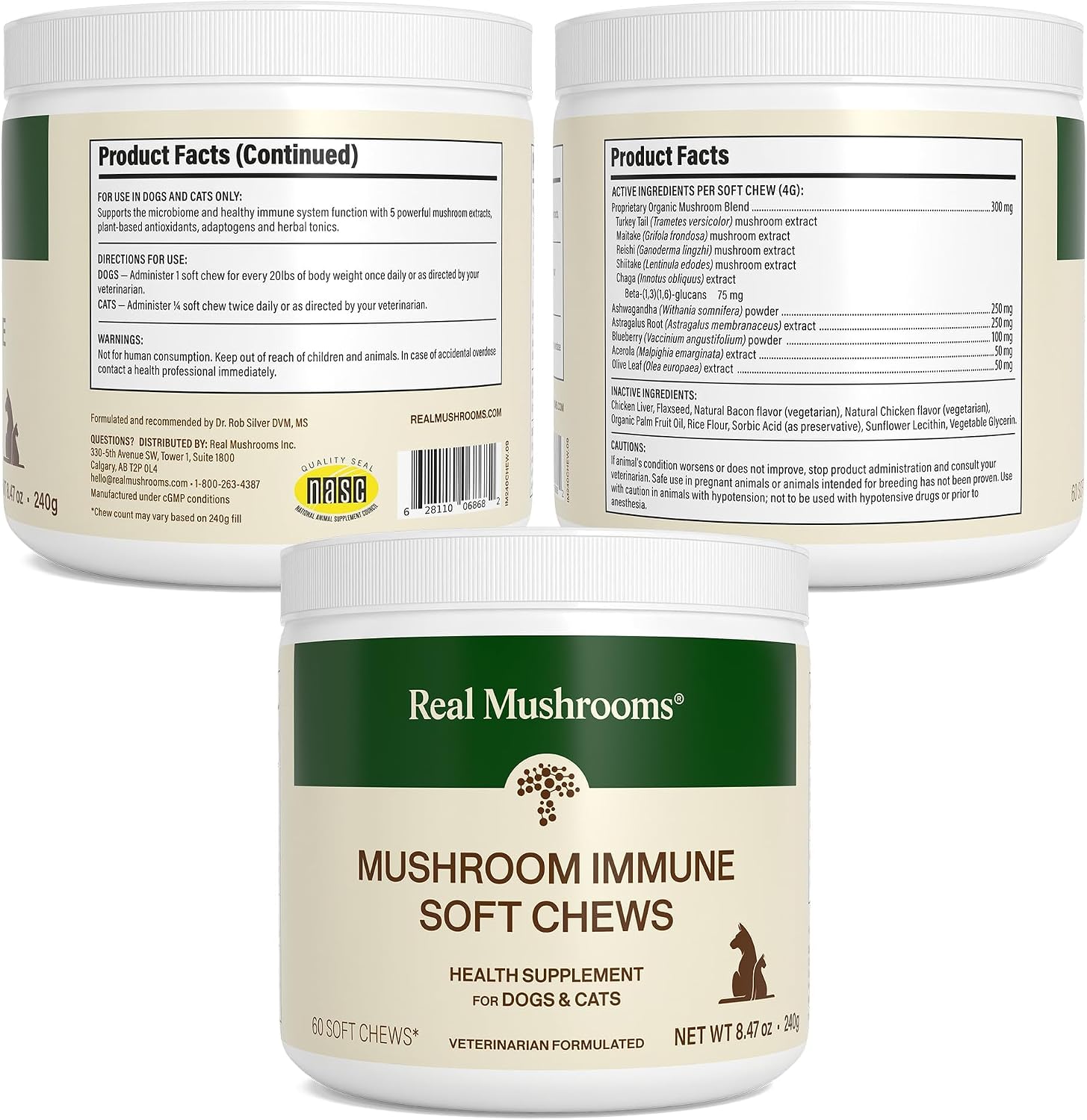 Real Mushroom Immune Pet Chews - For Daily Digestive & Immune Health - Mushrooms for Dogs & Cats Functional Treat - Mushroom Supplement for Dogs & Cats - 1 to 4 Chews For All Breeds & Sizes (60 Count) - Image 9