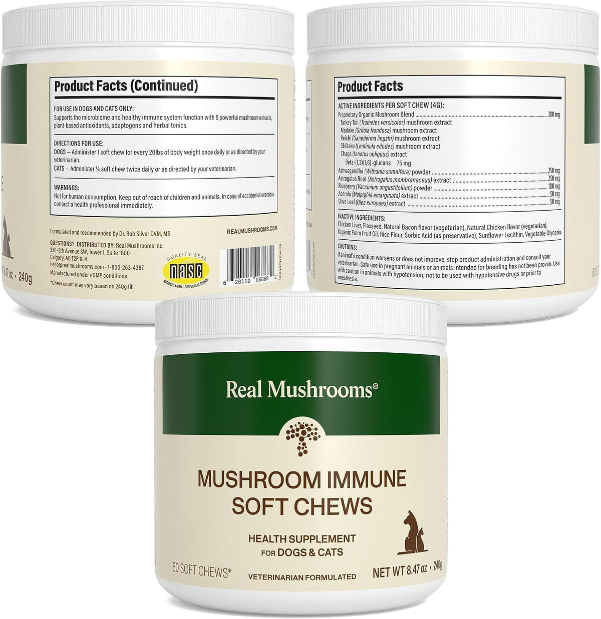 Real Mushroom Immune Pet Chews - For Daily Digestive & Immune Health - Mushrooms for Dogs & Cats Functional Treat - Mushroom Supplement for Dogs & Cats - 1 to 4 Chews For All Breeds & Sizes (60 Count) - Image 9