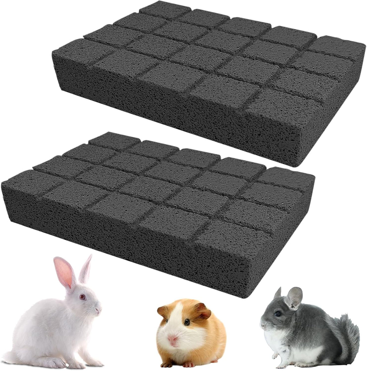 Hamiledyi 2PCS Rabbit Scratching Pads Bunny Lava Grinding Claw Pads Small Animal Foot Pads Hamster Scratch Board Chew Toys for Gerbil Chinchilla Hedgehog Guinea Pig Cage Accessories - Image 11