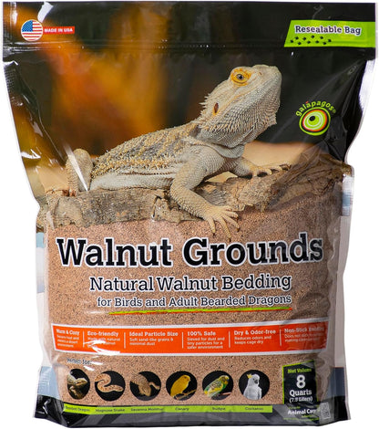 Natural Pack Galapagos Walnut Bedding front view of the 8 quart bag packaging