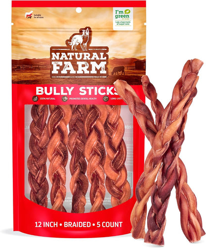 Natural Farm Odor-Free Braided Bully Sticks (6 Inch, 10 Pack) - 100% Grass-Fed Beef, Grain-Free, Low Fat & Fully Digestible Dental Treats - Safest Long Lasting Pizzle Chews to Keep Your Dog Busy - Image 13