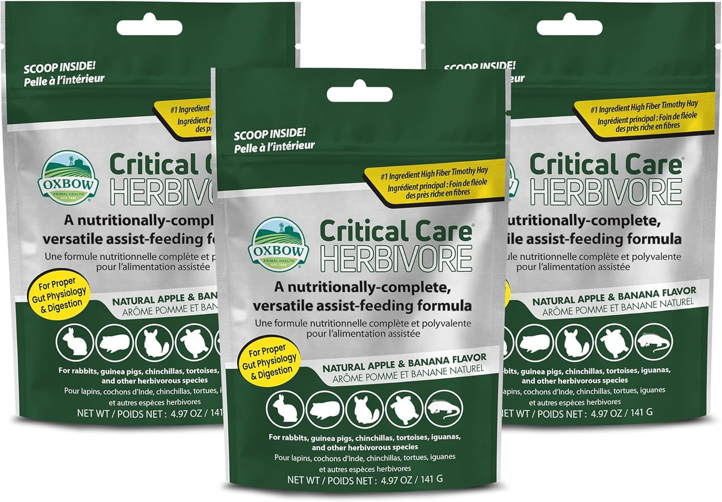 Oxbow Critical Care Herbivore Apple Banana front view authentic pet recovery food