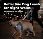 High visibility reflective stitching detail on the Voyager nylon dog leash.