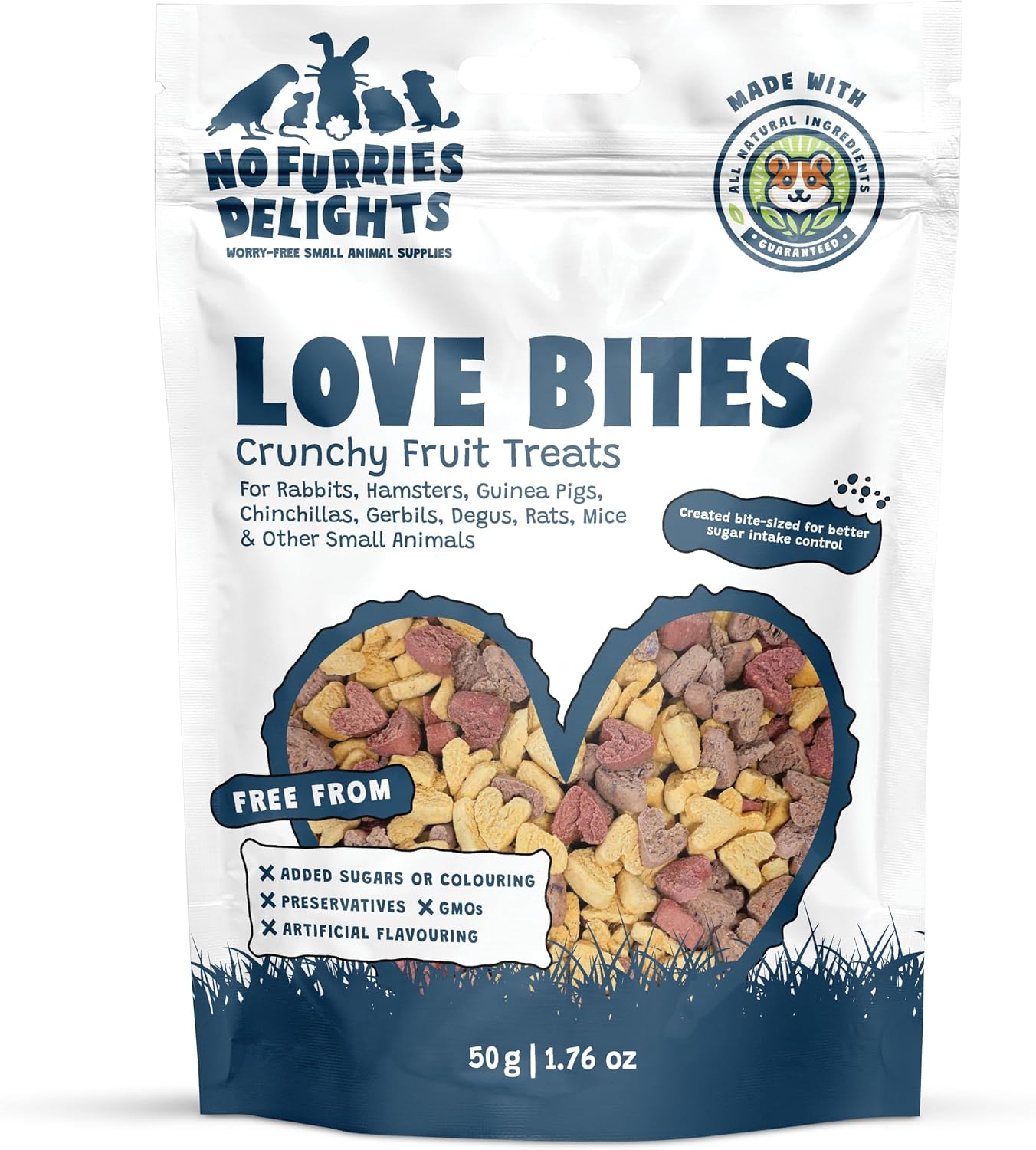 Treats, 100% All Natural Mini Bites for Rabbit Hamster Guinea Pig Chinchilla Pet Rat Mice Gerbil Bird Healthy Enrichment Bonding Rewarding Training Nature's Bites Variety Pack 50g - Image 12