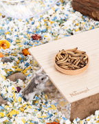 Close up of Niteangel natural freeze dried worms texture