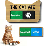 Cat Feeding Reminder Sign, Magnetic Pet Fed Schedule Chart with Slider, Breakfast & Dinner Tracker for Fridge, Prevent Overfeeding, Unique Cat Ear Shape Acrylic Sign, 4.7" x 3", Black - Image 9