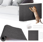 4pack Cat Scratch Couch Furniture and Wall Protector | Adhesive Cat Scratch Pad for Covering Cat Tower, DIY Climbing Cat Scratcher Couch Protector from Cat Claws Scratching (Light Gray) - Image 13