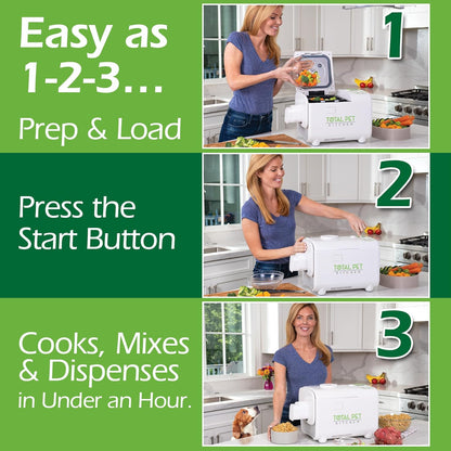 Total Pet Kitchen automatic pet food machine with four cooking programs