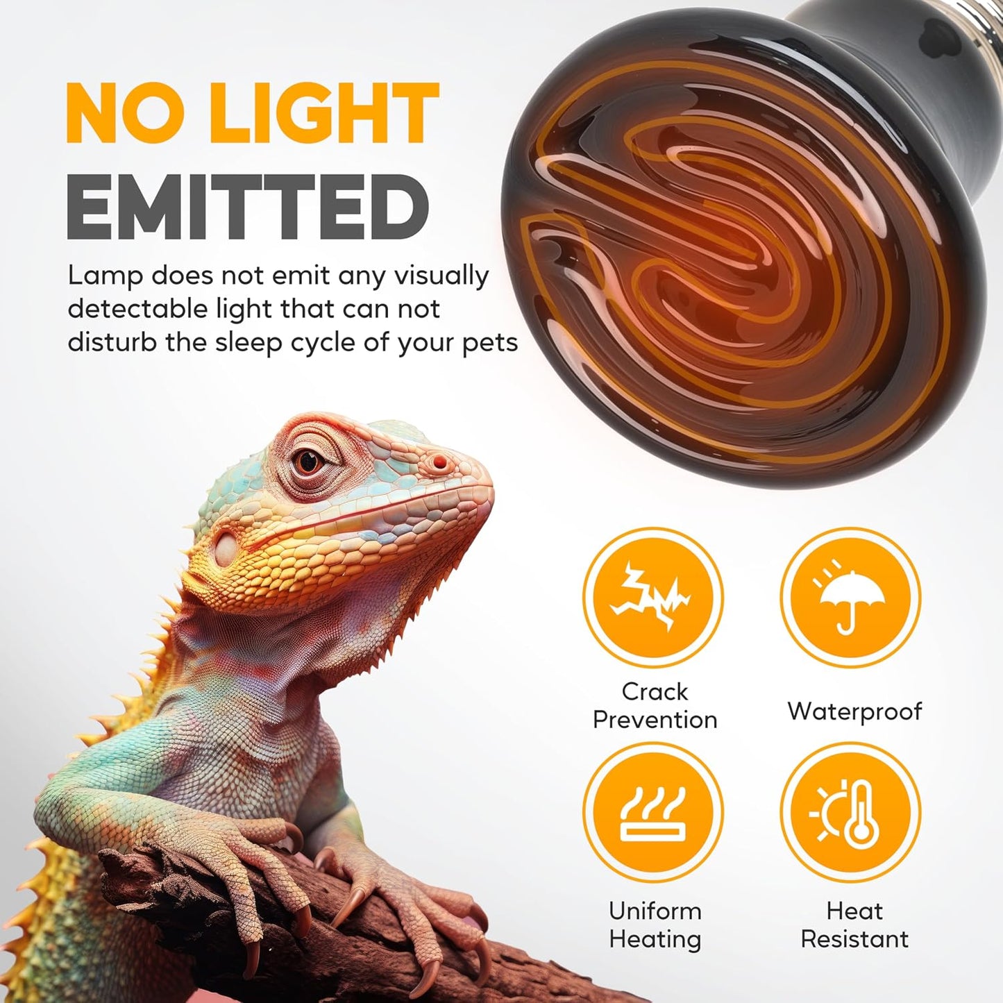 Infrared ceramic pet heater bulb for snake and lizard enclosures.