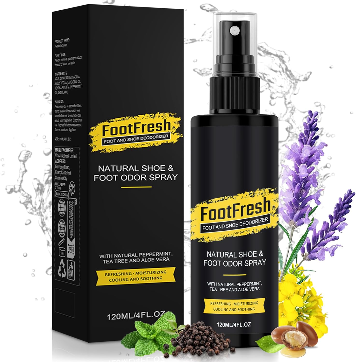 Friendly Foot Natural Shoe Deodorizer and Foot Spray front view bottle