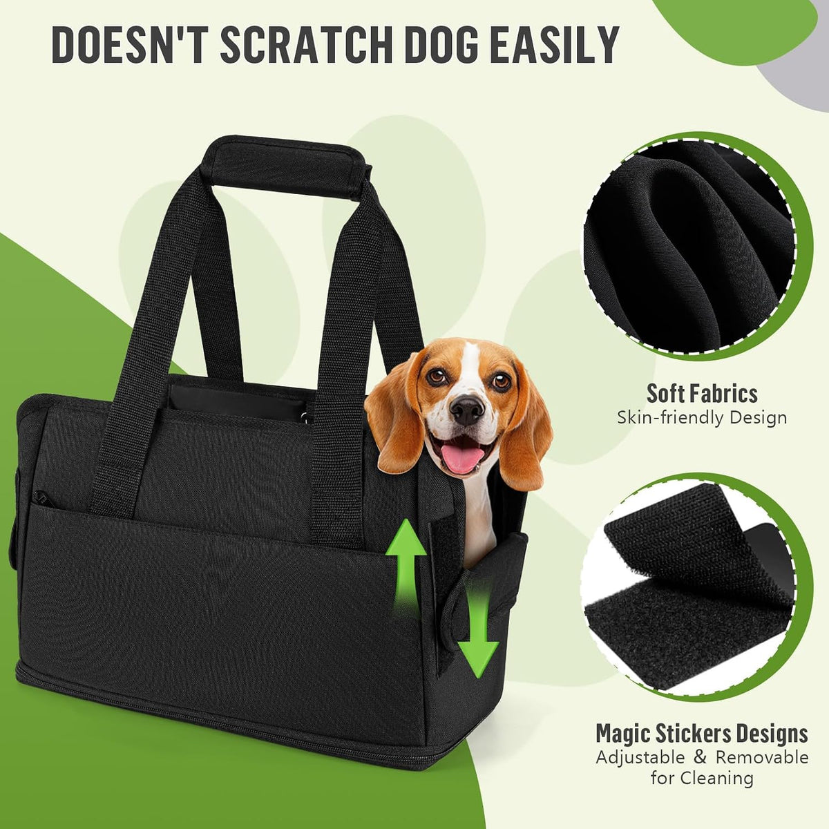 Expandable bottom feature of Likesing pet carrier bag