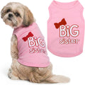 Parisian Pet Big Sister pink dog shirt front view