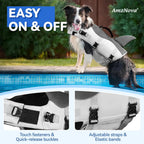 AMZNOVA grey dog life jacket reflective stripes visibility