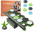 YOBBAI magnetic coral frag rack front view showing neon green slots and strong glass mount magnet