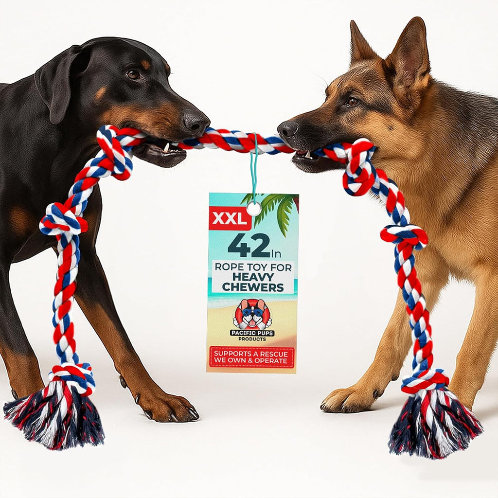 Giant Dog Rope Toys for Extra Large Dogs - 42 Inch, 6 Knot Tough Rope Chew Toys for Large Dogs - Benefits Non-Profit Animal Rescue - Indestructible Dog Toy for Aggressive Chewers - Image 12