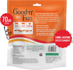 Good 'n' Fun dog chews twisted shape with visible real chicken wrap details.