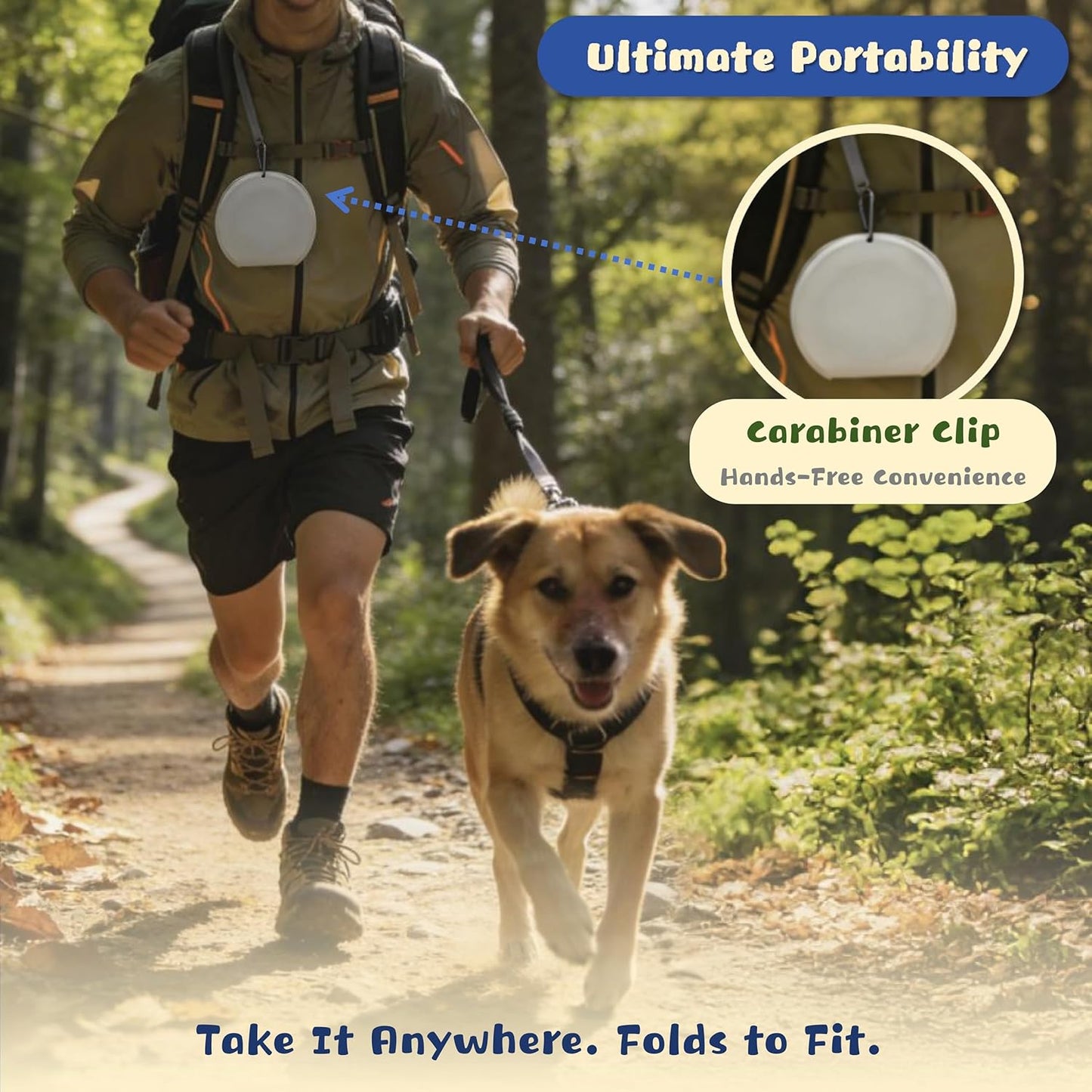 BaiKevin foldable 2 in 1 pet food and water bowl with slow feeder design