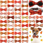 Hillban 50 Pcs Dog Collar Bow Ties, Adjustable Pet Bow Accessories with Elastic Bands, Grooming, Photo Props & Costume Decorations for Small to Medium Dogs - Image 12