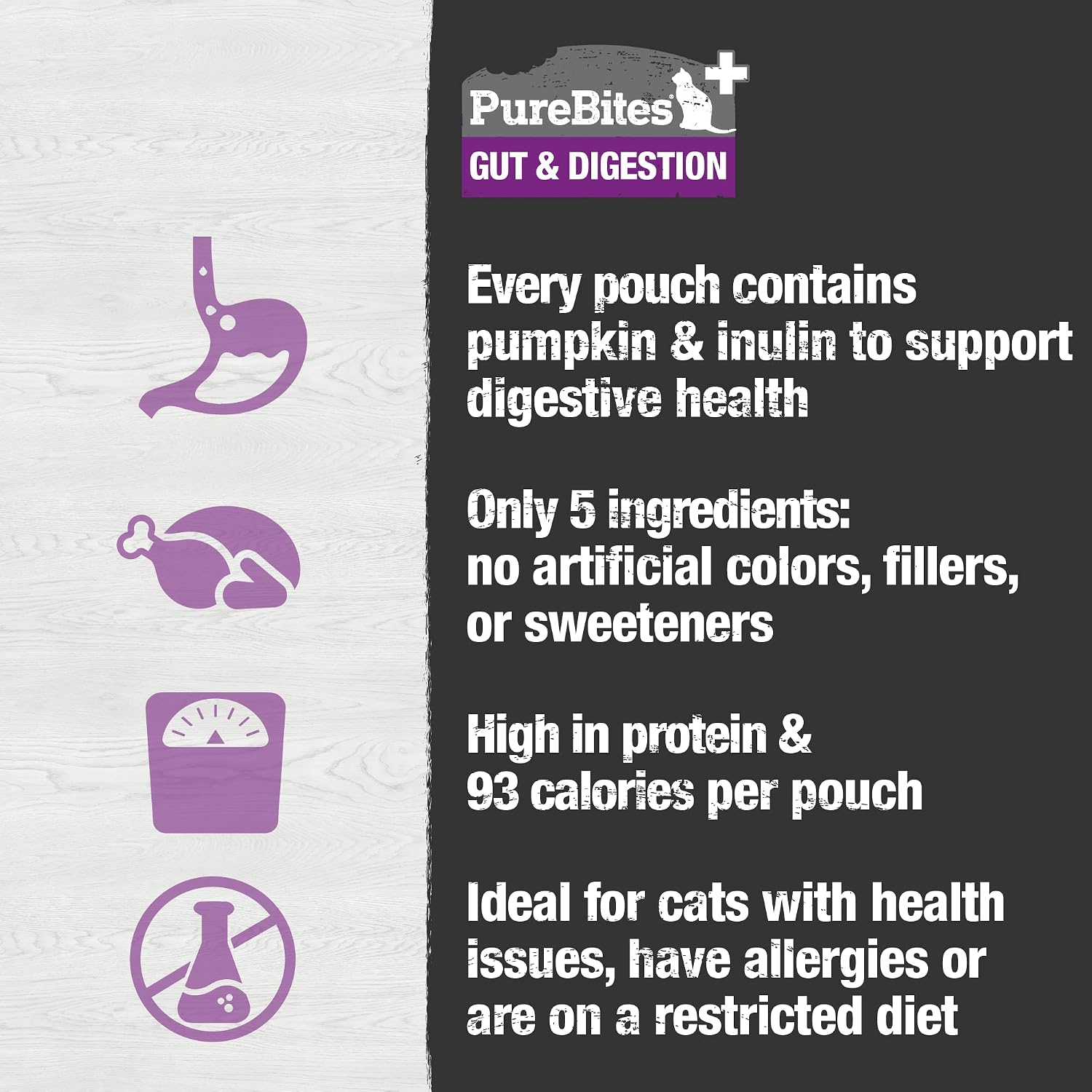 PureBites USA imported premium cat food topper back label ingredients