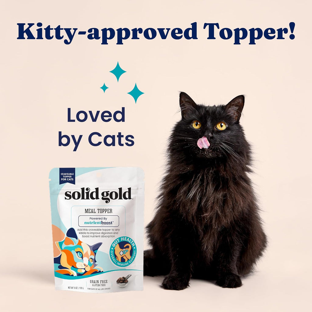 Side view of Solid Gold NutrientBoost 16 ounce cat food topper
