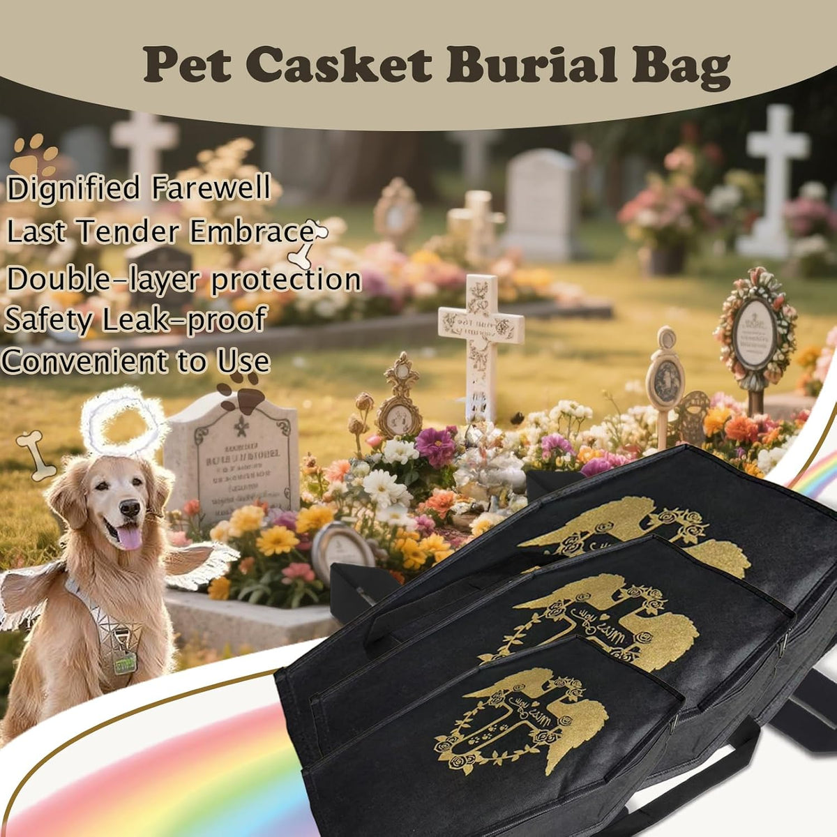 Pet Casket Burial Bag for Cats Dogs - Image 3