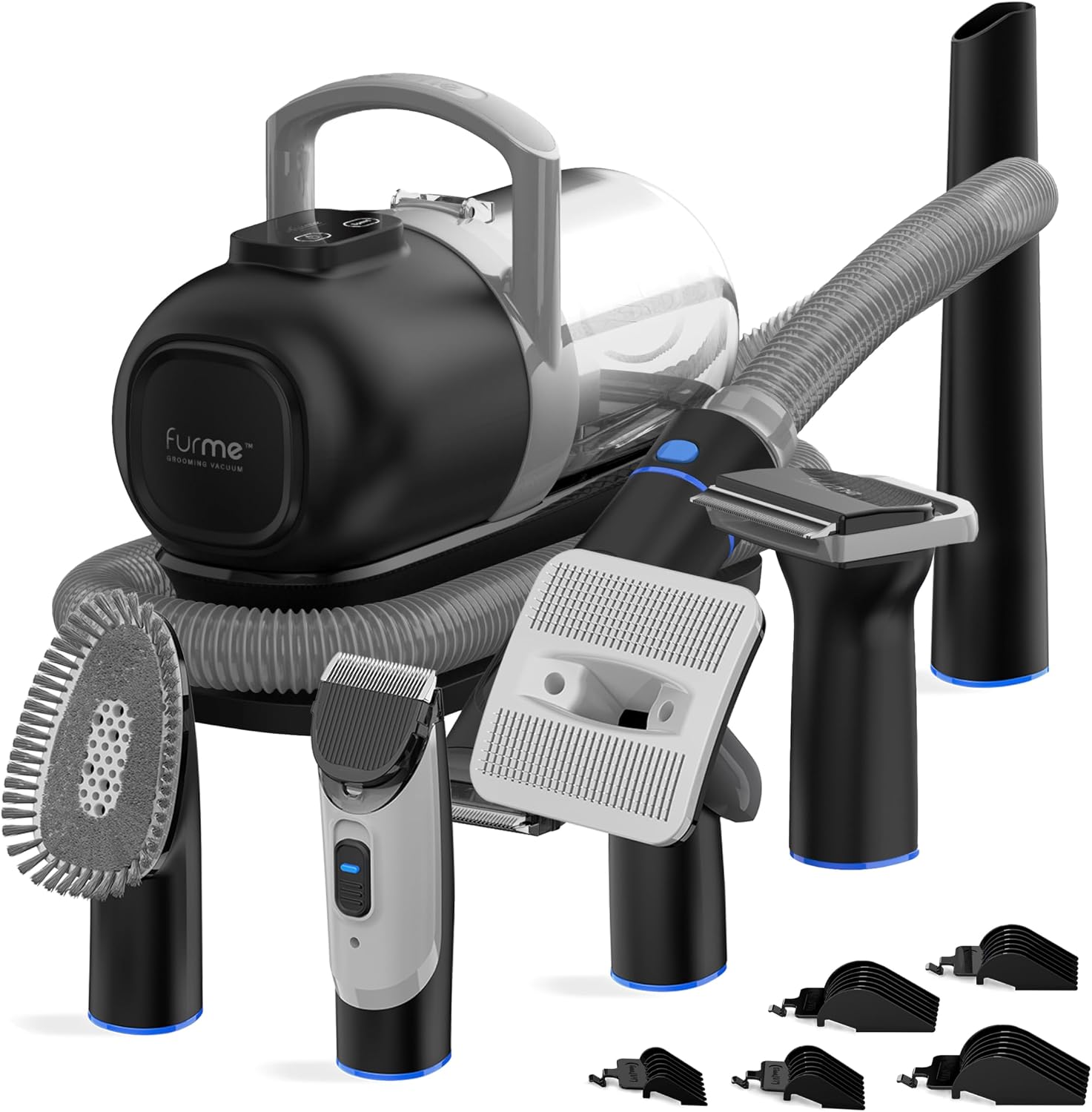 FURME Professional Plus Pet Grooming Vacuum Kit - Cat & Dog Grooming Kit for Easy Pet Care at Home, Quiet & Safe Dog Hair Remover Machine with Brush, Clipper, Shedding & Cleaner Tools & 2L Canister - Image 10